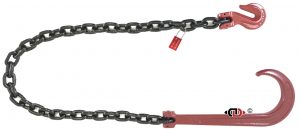 Tow Recovery G80 Chain, 15″ J-Hook, 3/8″ G8 Clevis Grab Hook.