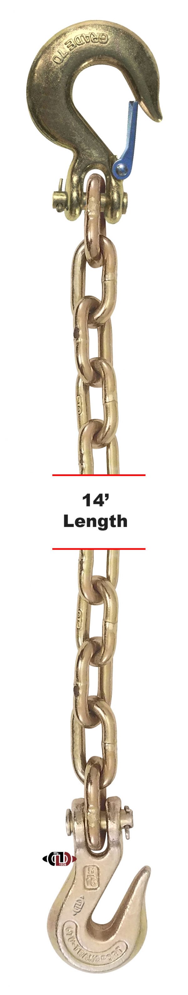 G-70 5/16" x 14' Chain with Grab Hook One End & Slip Hook One End DBC-516x14-G7-CSCGH