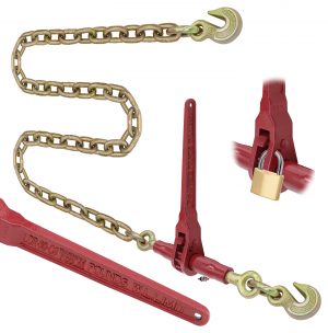 (LDR) Specialty Series - Ratchet Binder with 3/8" Grab Hooks & 6 Ft. G8 Chain and 15" Handle LDR-38-C6